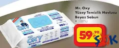 MR. OXY YÜZEY TEMİZLİK HAVLUSU BEYAZ SABUN 100'LÜ